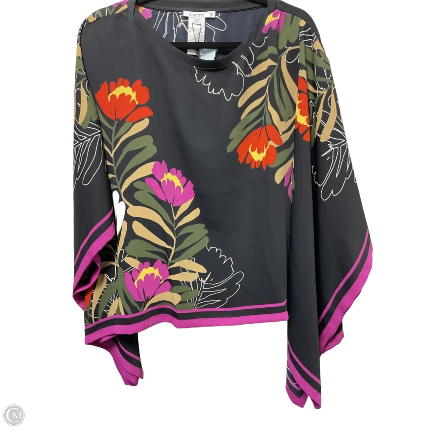 Top Short Sleeve By Chicos In Floral Print, Size: Osfm