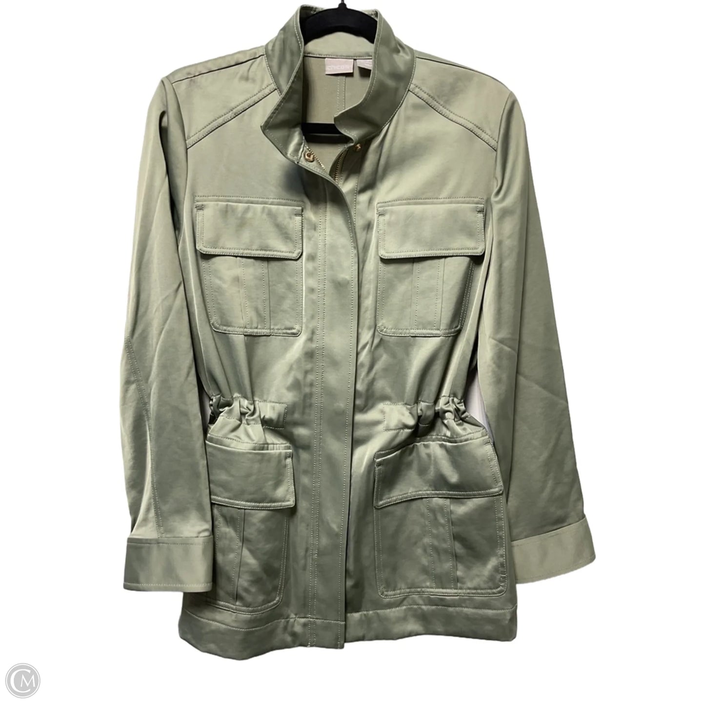 Jacket Shirt By Chicos In Green, Size: M