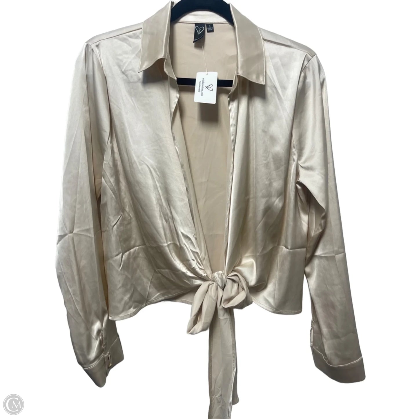 Blouse Long Sleeve By Windsor In Cream, Size: L
