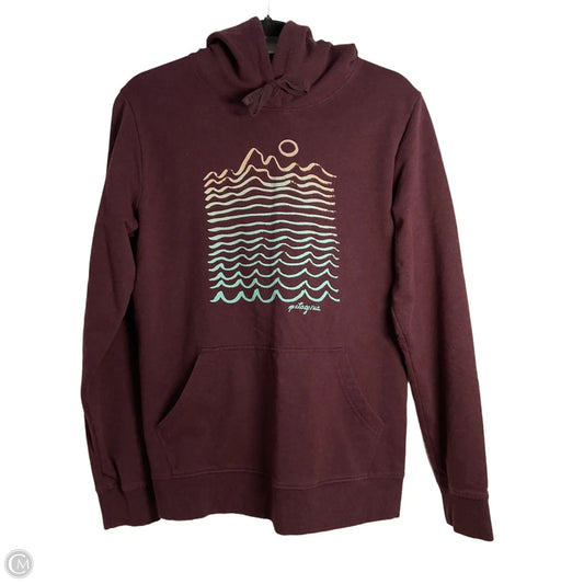 Sweatshirt Hoodie By Patagonia In Maroon, Size: L