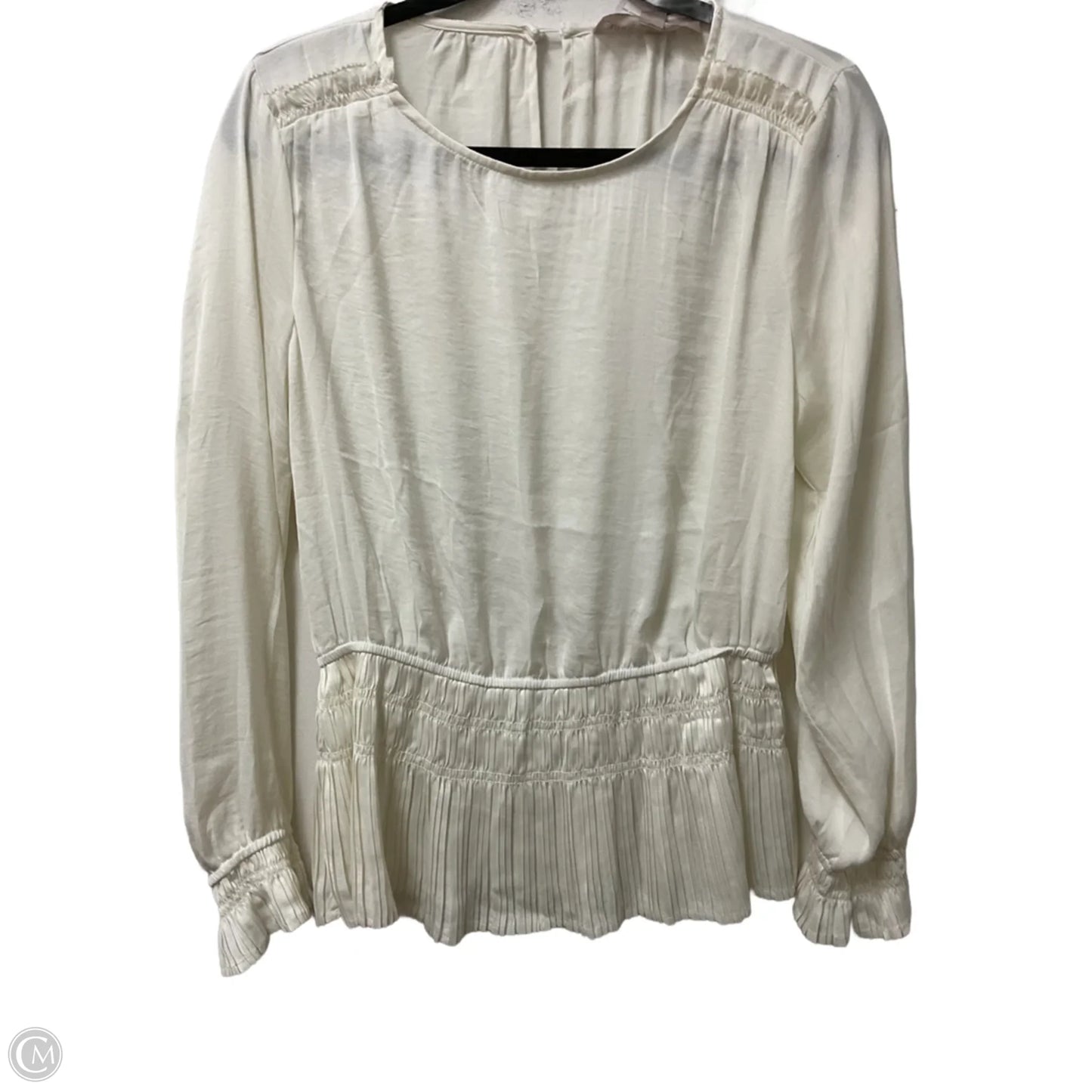 Blouse Long Sleeve By Catherine Malandrino In Ivory, Size: M