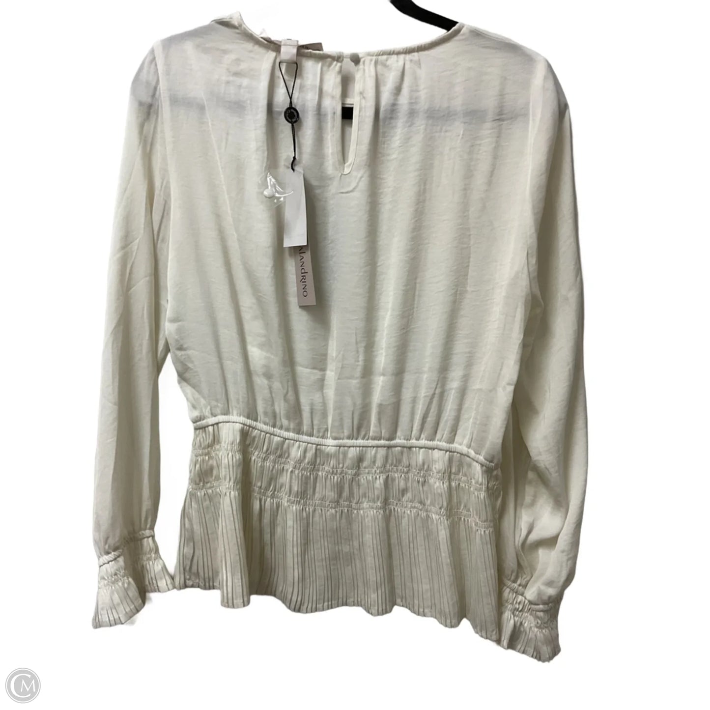 Blouse Long Sleeve By Catherine Malandrino In Ivory, Size: M