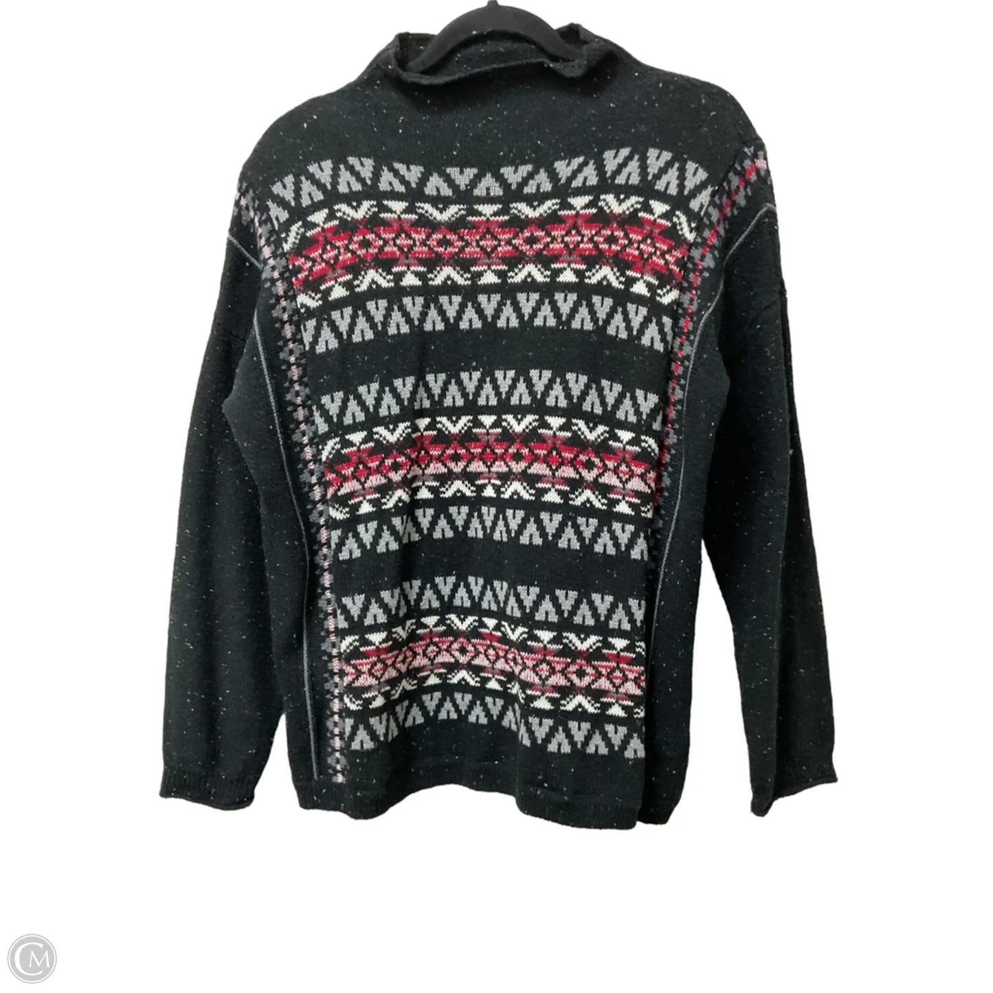 Sweater By Chaps In Black & Red, Size: L