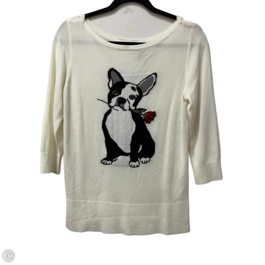 Top 3/4 Sleeve By White House Black Market In Black & Cream, Size: M