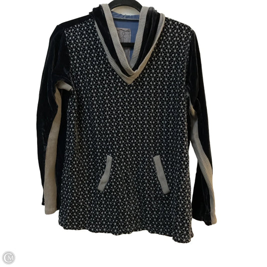 Sweatshirt Hoodie By Johnny Was In Blue & Grey, Size: Xs