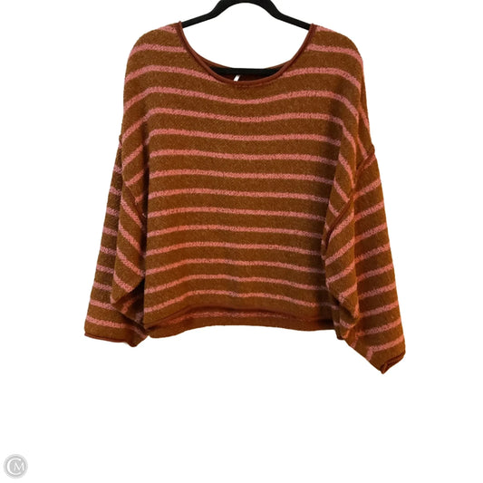 Top 3/4 Sleeve By Free People In Striped Pattern, Size: L