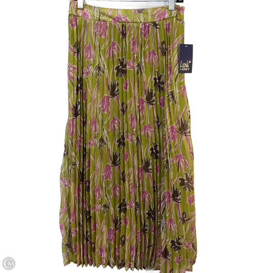 Skirt Midi By Clothes Mentor In Green & Pink, Size: M