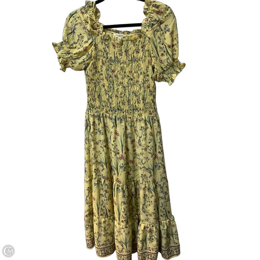 Dress Casual Midi By Max Studio In Yellow, Size: M