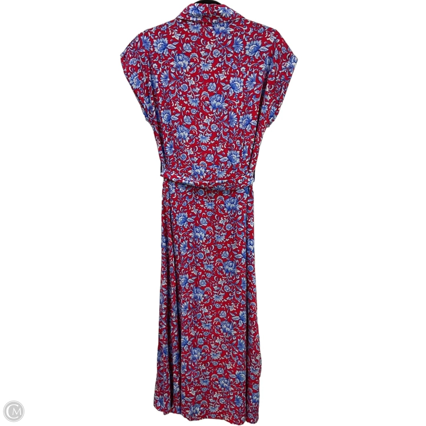 Dress Casual Midi By Mng In Blue & Red, Size: 6