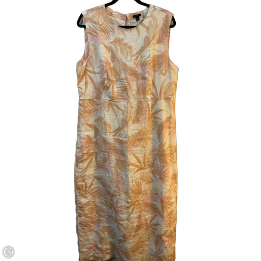 Dress Casual Midi By Ann Taylor In Pink & White, Size: 14