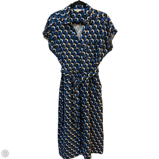 Dress Casual Midi By Boden In Black & Blue, Size: 10