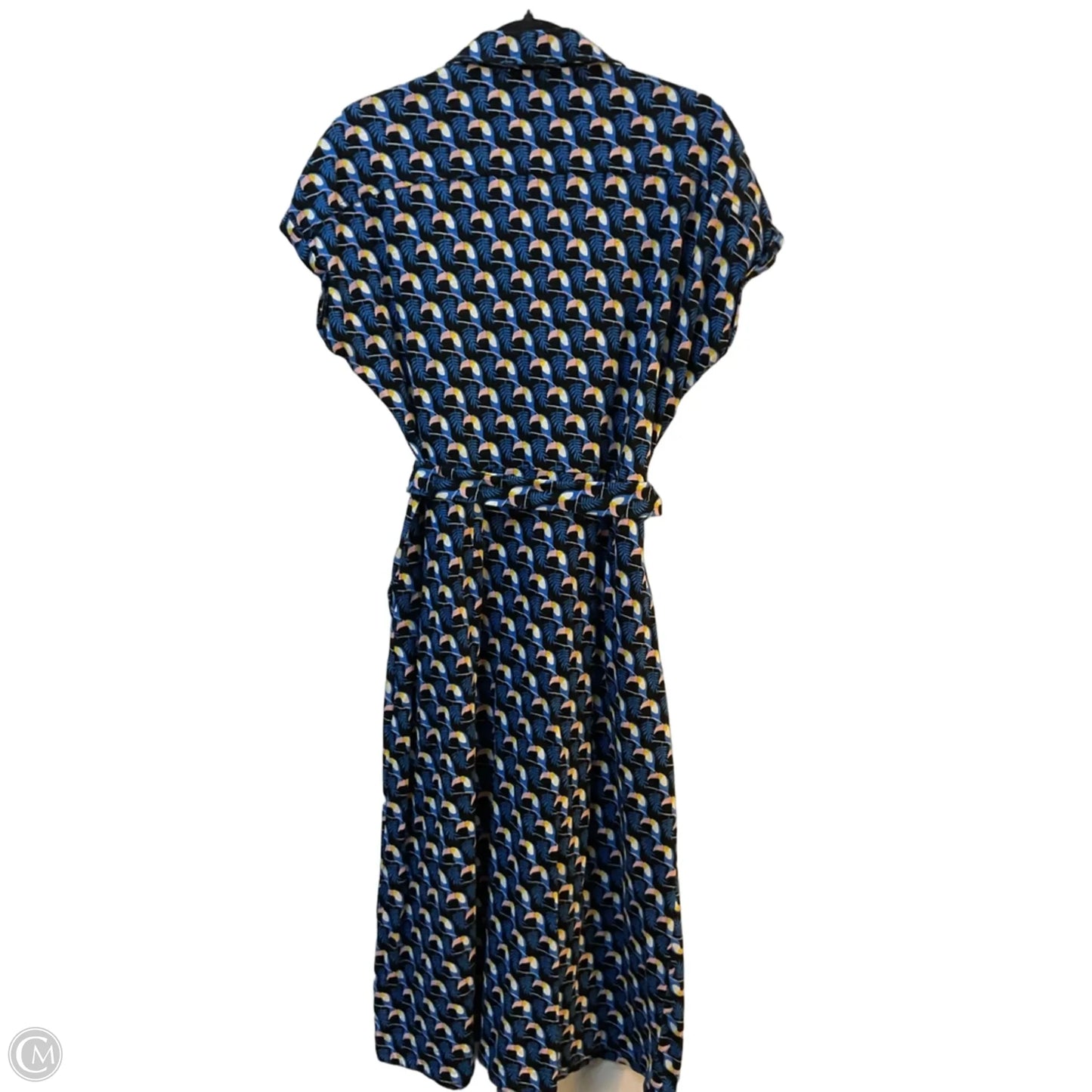 Dress Casual Midi By Boden In Black & Blue, Size: 10