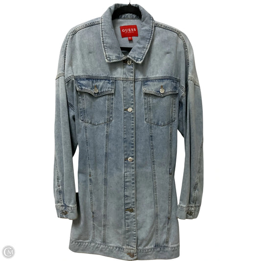 Jacket Denim By Guess In Blue Denim, Size: L