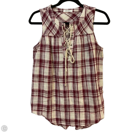 Top Sleeveless By Mod Ref In Plaid Pattern, Size: S