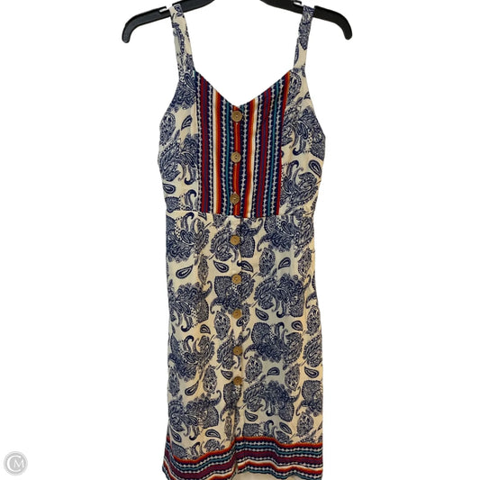 Dress Casual Midi By Clothes Mentor In Blue & Cream, Size: M