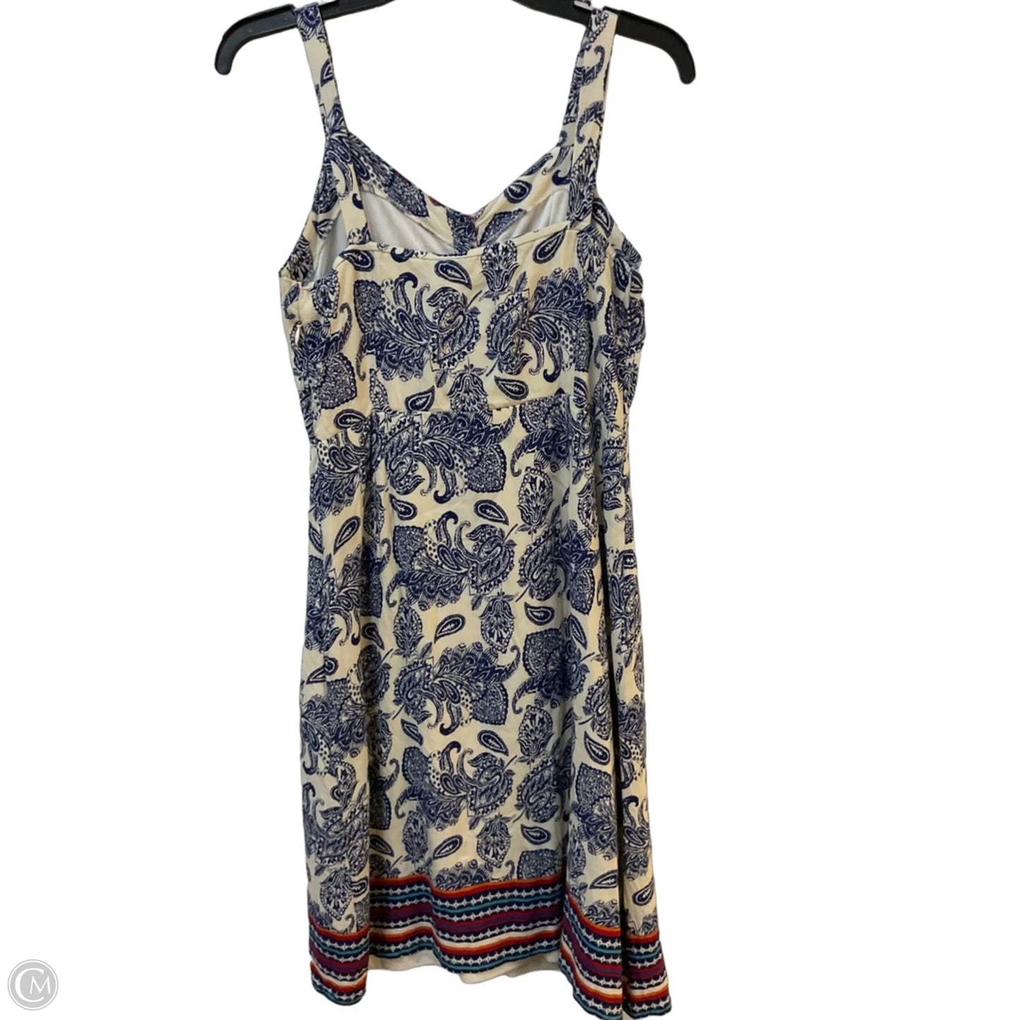 Dress Casual Midi By Clothes Mentor In Blue & Cream, Size: M