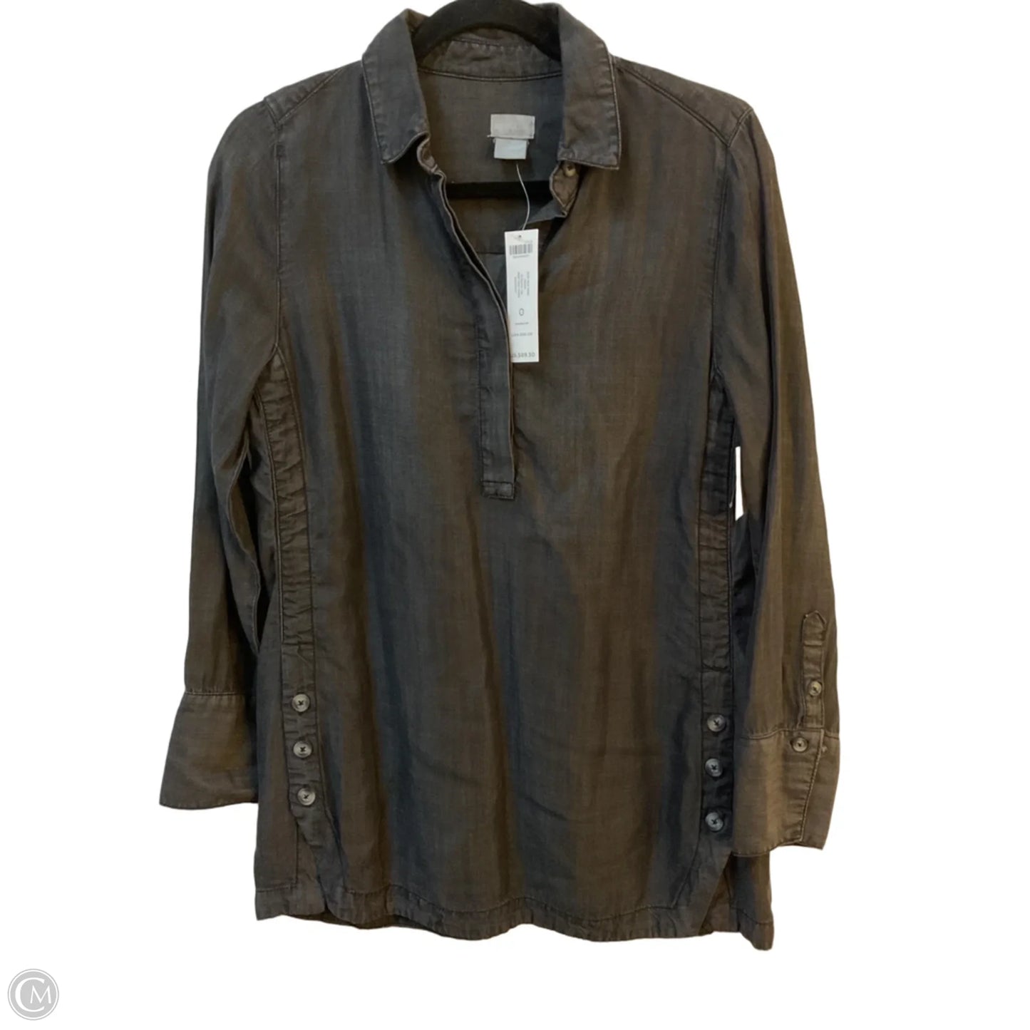 Tunic Long Sleeve By Chicos In Black, Size: S