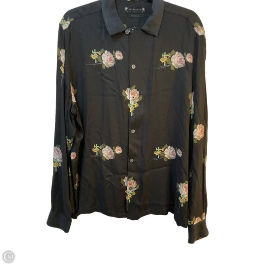 Blouse Designer By All Saints In Black & Pink, Size: L