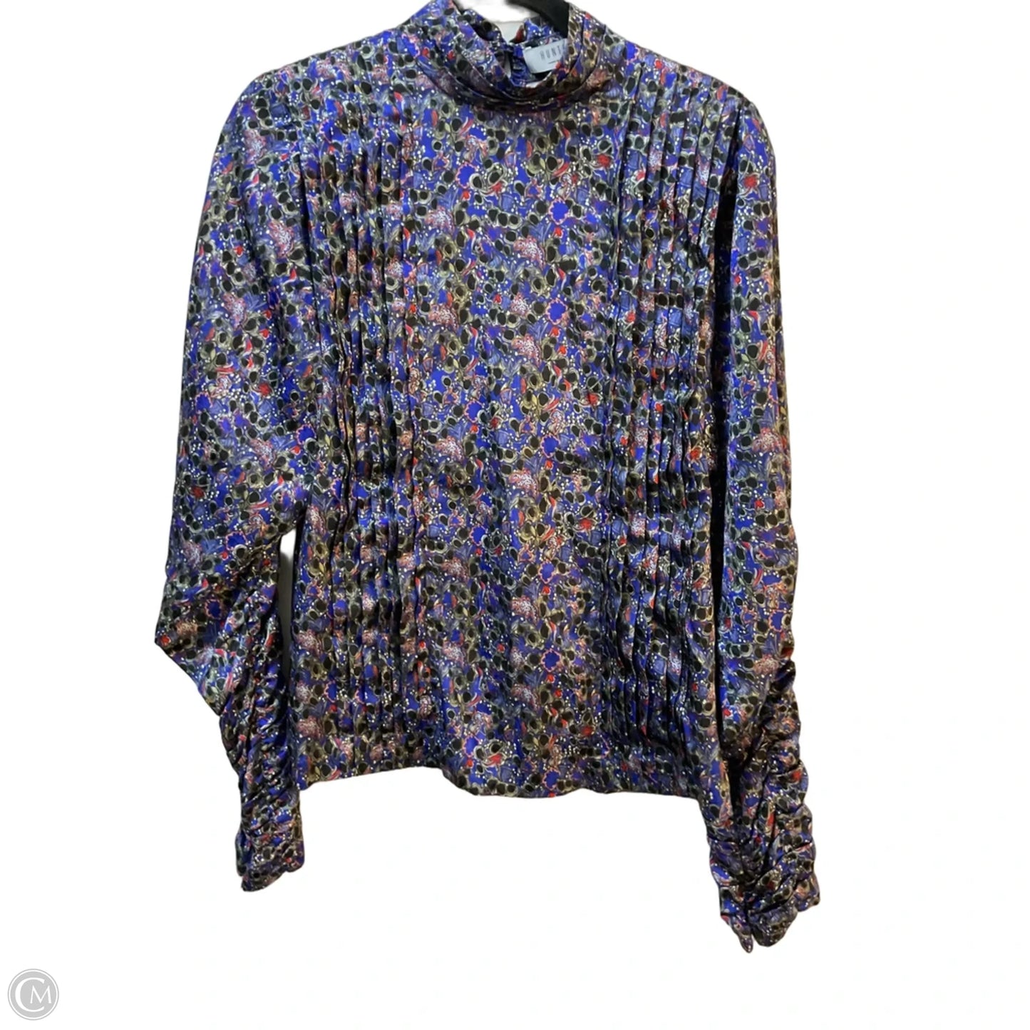 Blouse Long Sleeve By Hunter Bell In Black & Blue, Size: M