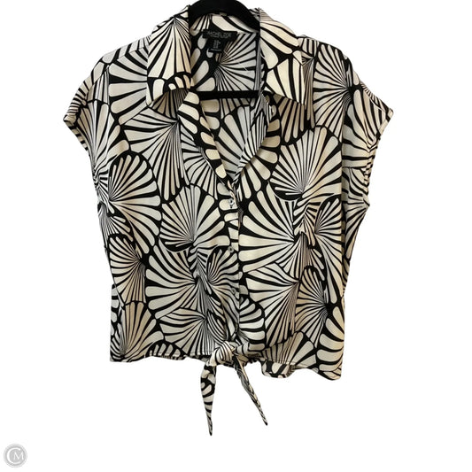 Blouse Short Sleeve By Rachel Zoe In Black & Cream, Size: M