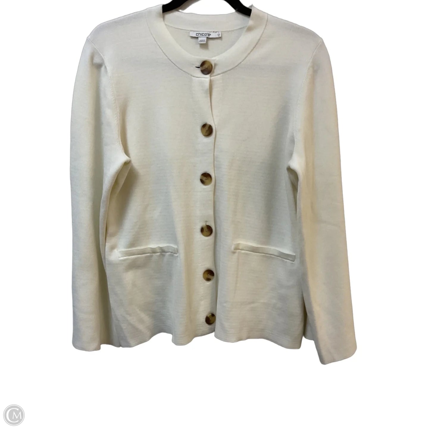 Sweater Cardigan By Chicos In Ivory, Size: M