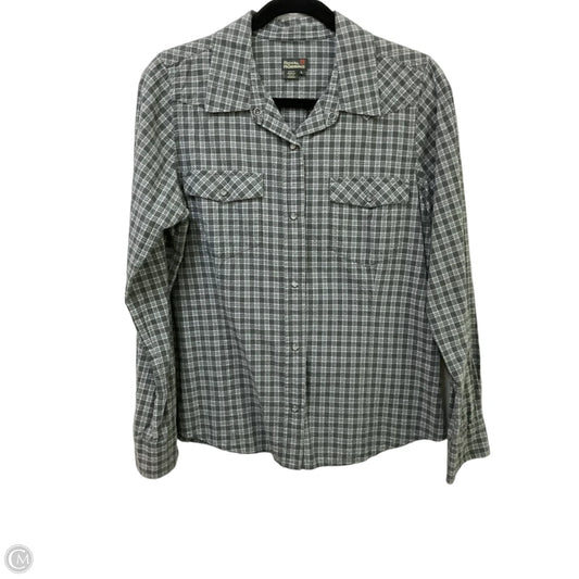 Top Long Sleeve By Royal Robbins In Plaid Pattern, Size: L