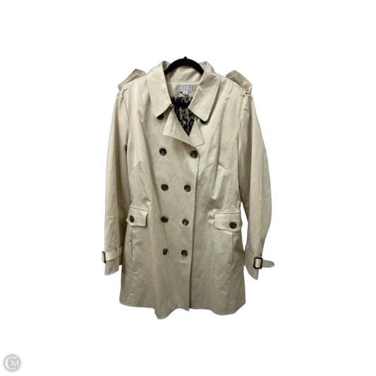 Coat Trench Coat By Joan Rivers In Cream, Size: Xl