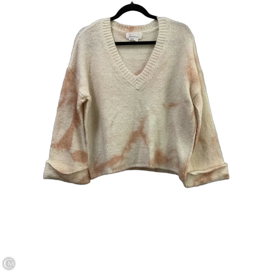 Sweater By Anthropologie In Cream & Orange, Size: Xs