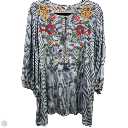 Blouse Designer By Johnny Was In Floral Print, Size: 1x