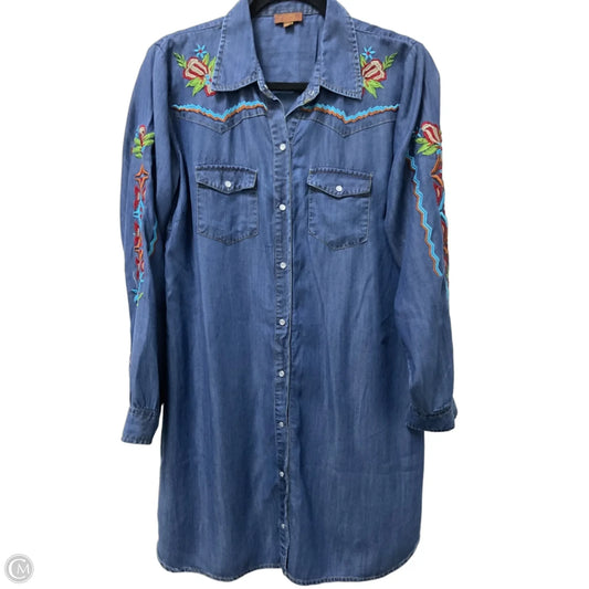 Dress Casual Midi By Clothes Mentor In Blue Denim, Size: L