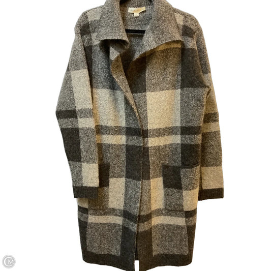 Sweater Cardigan By Lovestitch In Plaid Pattern, Size: L