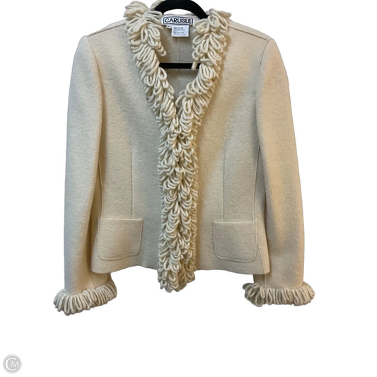 Jacket Moto By Carlisle In Cream, Size: 6
