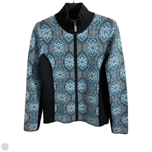 Sweater Cardigan By Icelandic Design In Black & Blue, Size: S