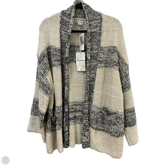 Sweater Cardigan By Tommy Bahama In Blue & Cream, Size: L