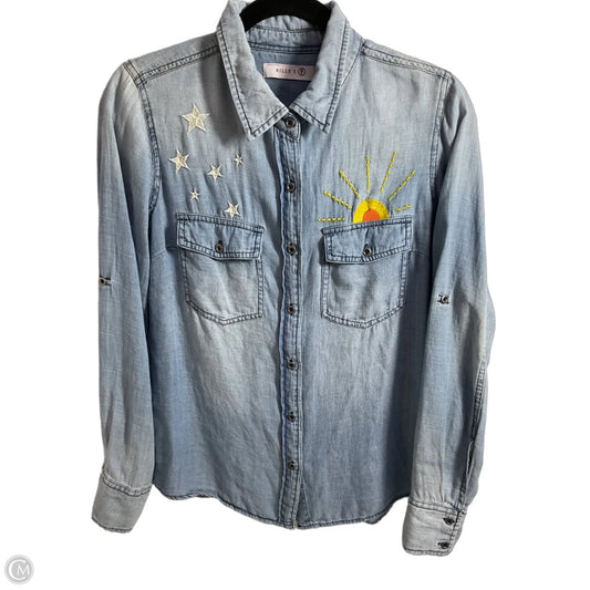 Top Long Sleeve By Clothes Mentor In Blue Denim, Size: Xs