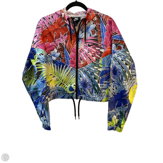 Jacket Windbreaker By Nike Apparel In Tropical Print, Size: M