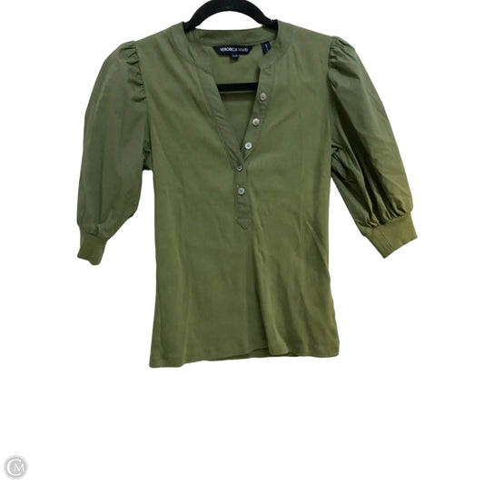 Blouse Short Sleeve By Veronica Beard In Green, Size: Xs