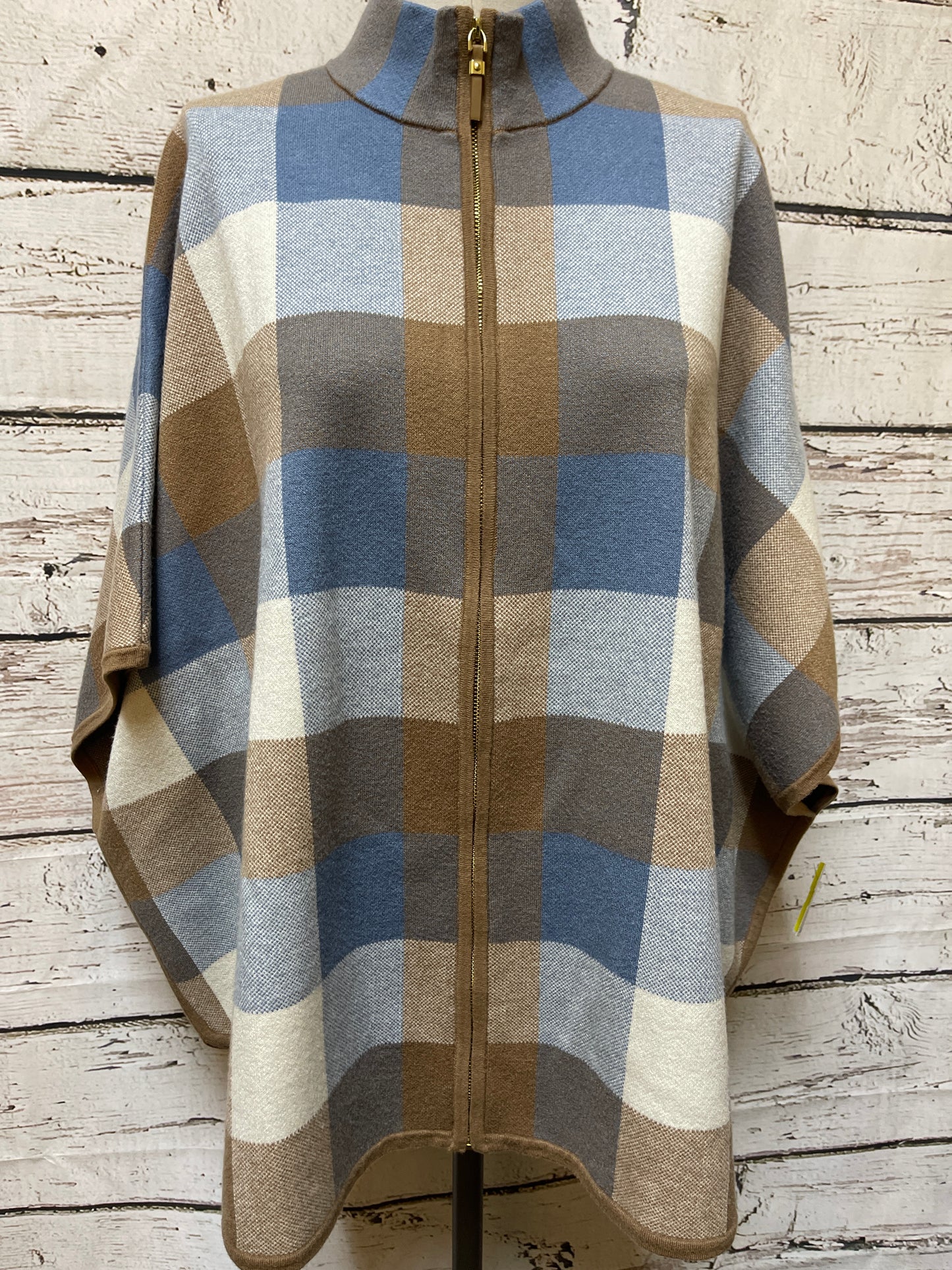 Sweater Cardigan By Tahari By Arthur Levine In Checkered Pattern, Size: L