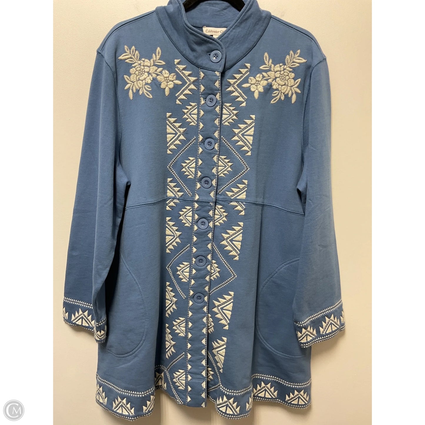 Jacket Other By Coldwater Creek In Blue & Cream, Size: Xlp