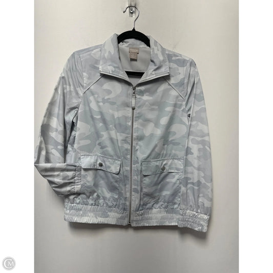 Jacket Windbreaker By Chicos In Camouflage Print, Size: S