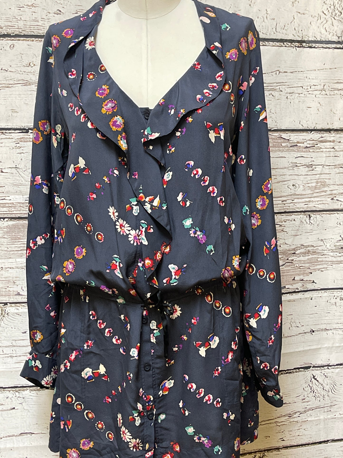 Tunic Long Sleeve By Rebecca Taylor In Floral Print, Size: M