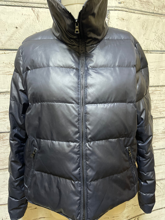 Coat Puffer & Quilted By Moda Intl In Navy, Size: Xl