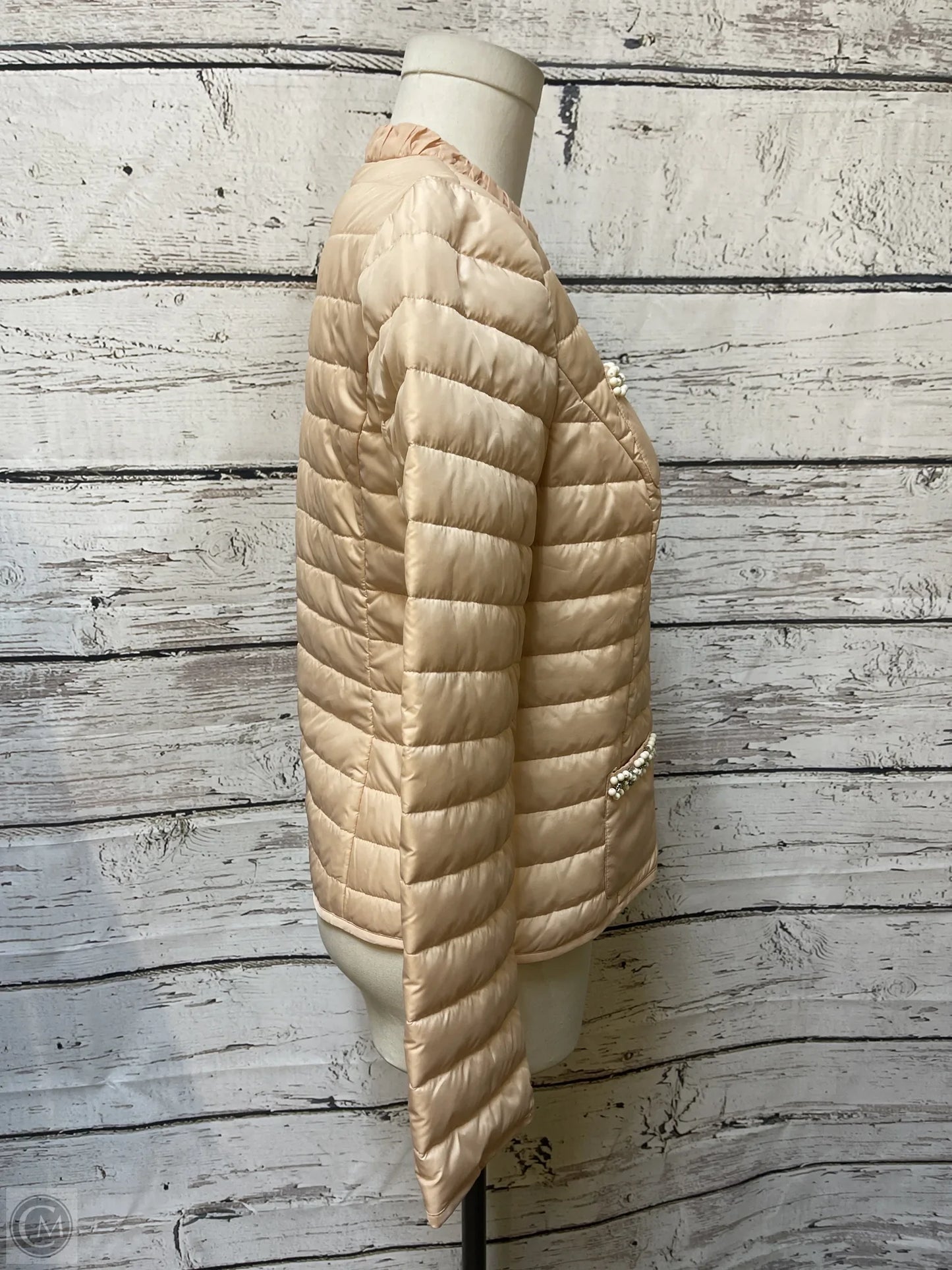 Jacket Puffer & Quilted By Chicos In Peach, Size: S