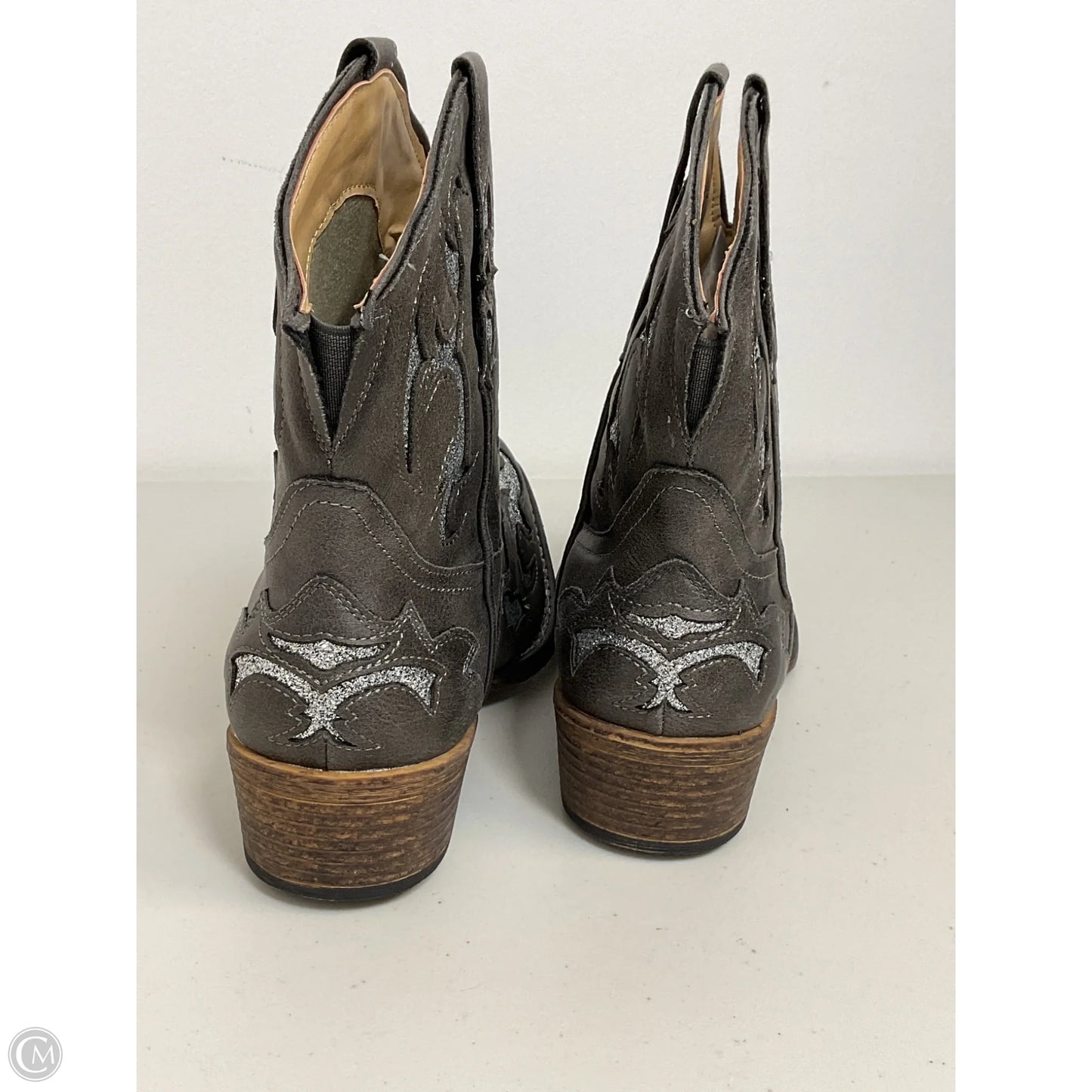 Boots Western By Pierre Dumas In Brown & Silver, Size: 10