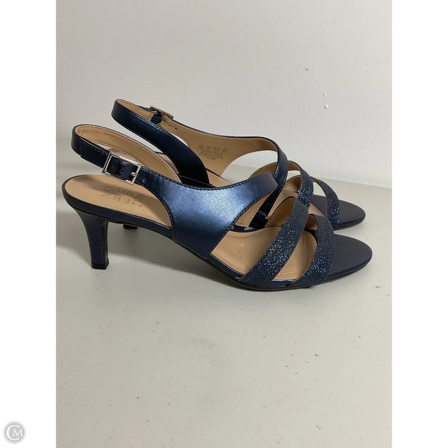 Sandals Heels Kitten By Naturalizer In Blue, Size: 9.5