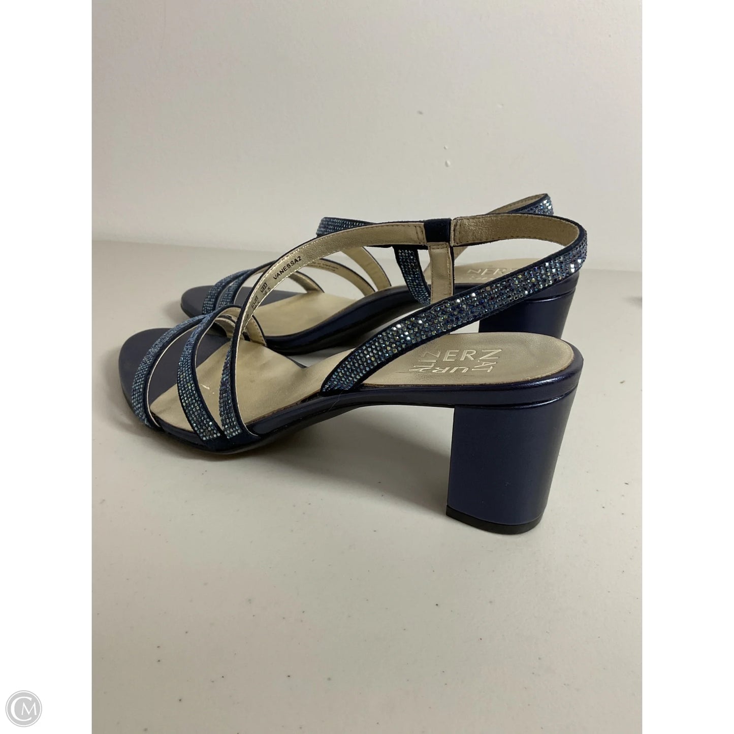 Sandals Heels Block By Naturalizer In Blue, Size: 9.5