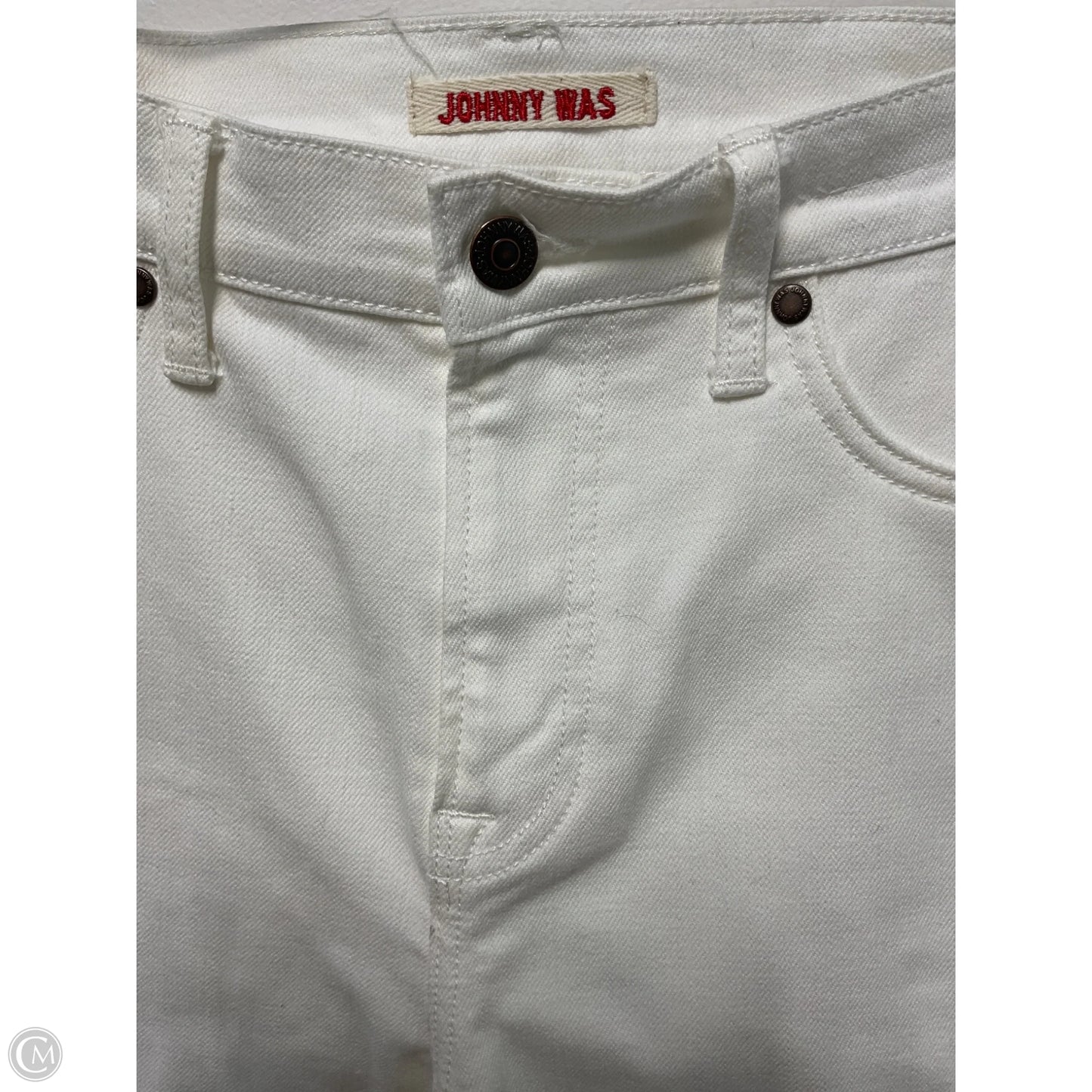 Jeans Boot Cut By Johnny Was In White Denim, Size: 2