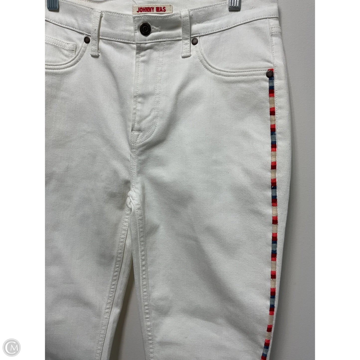 Jeans Boot Cut By Johnny Was In White Denim, Size: 2