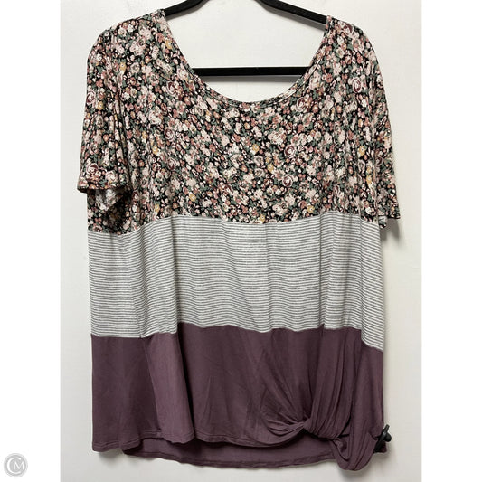Top Short Sleeve By St Johns Bay In Floral Print, Size: 2x