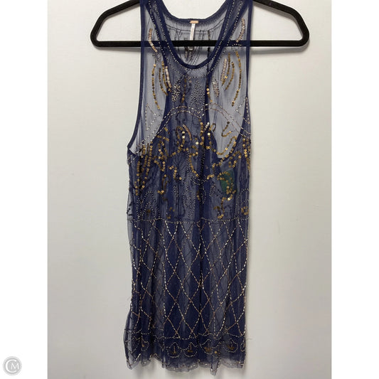 Tunic Sleeveless By Free People In Blue & Gold, Size: S